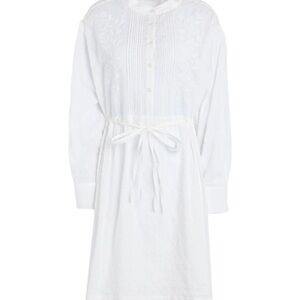 NEW Chloe White Button-Up Dress with tie Belt
